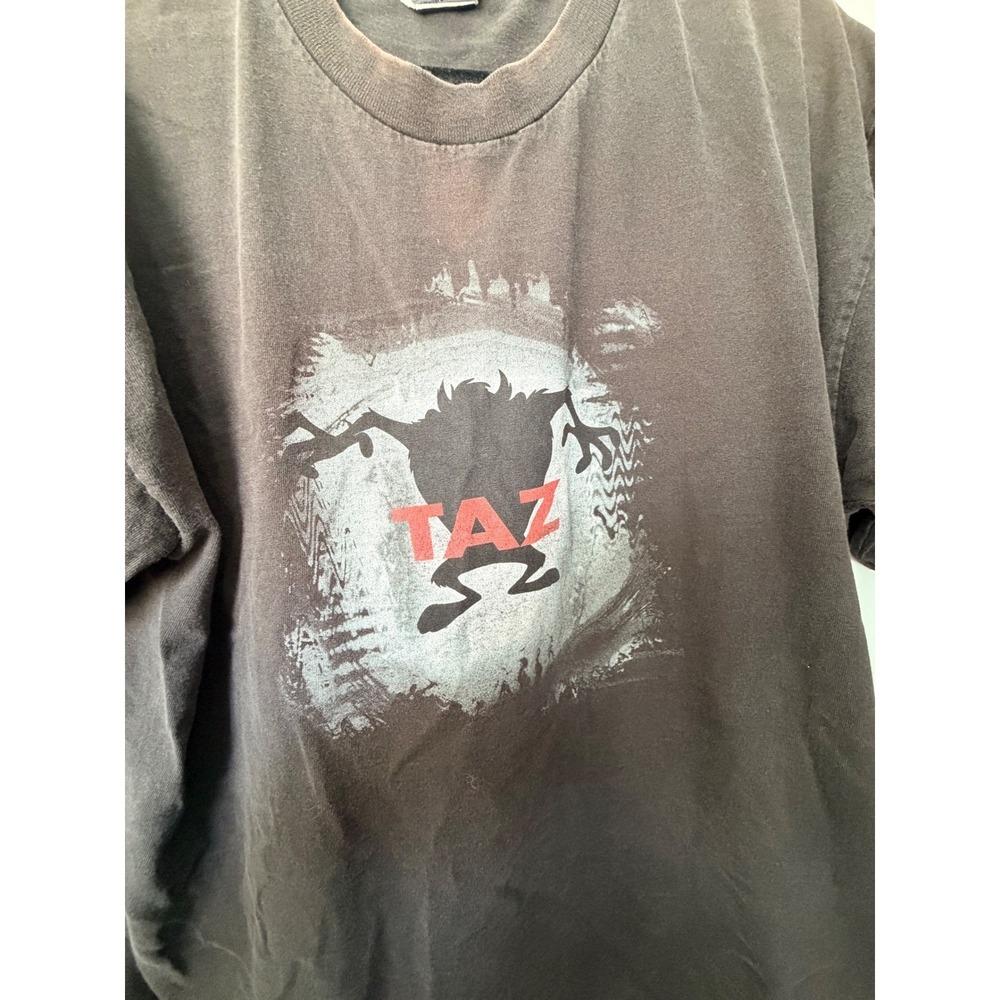Vintage 1999 Looney Tunes Taz Tasmanian Devil Graphic T-Shirt XL Faded Black_158 - Picture 4 of 11